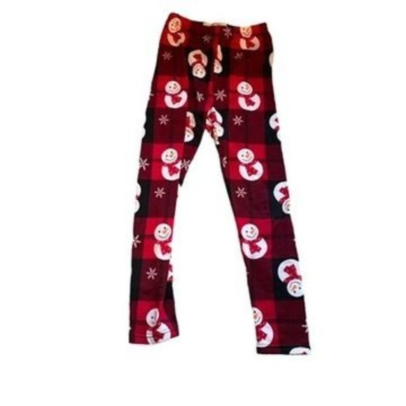 Girls Christmas Snowman Pajama Pants Size 7/8 - Picture 1 of 2
